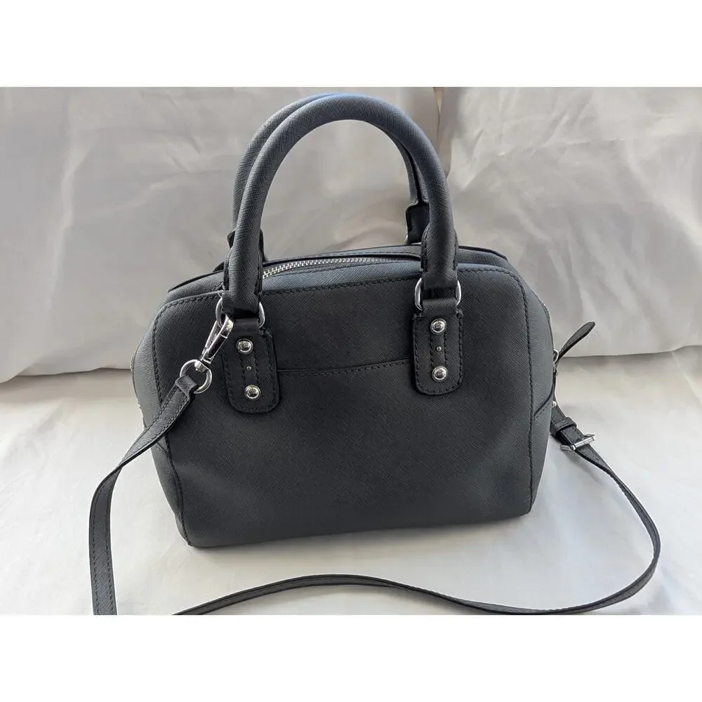 Michael Kors Reese Gray Saffiano Zip Satchel Top Handle Bag Crossbody Strap